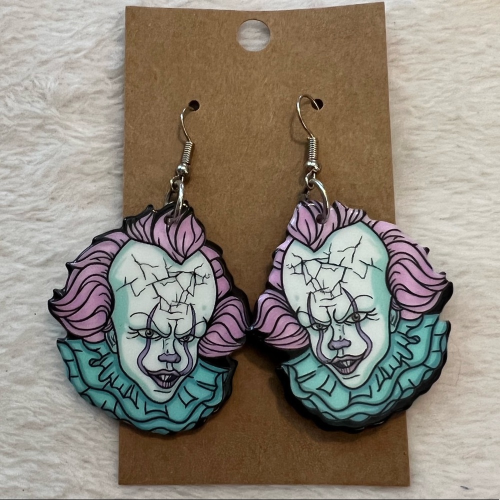 Stephen king IT pennywise horror movie earrings